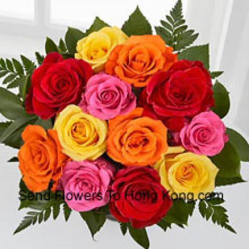 12 Cute Assorted Roses